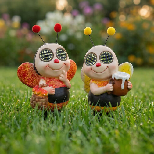 11420 • Szolár állatfigura - méhecske - mozgó szemekkel - 112 x SMD LED - 22 cm - 2 féle