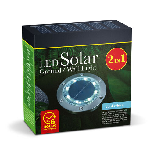 11440F • LED-es leszúrható / fali szolár lámpa - kör alakú - SMD LED - hidegfehér - 12 cm