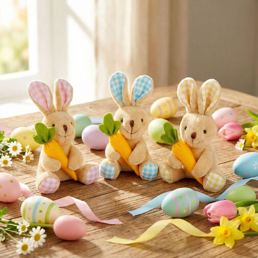 11582 • Textil dekoráció - nyuszi - 15 cm - 3 féle