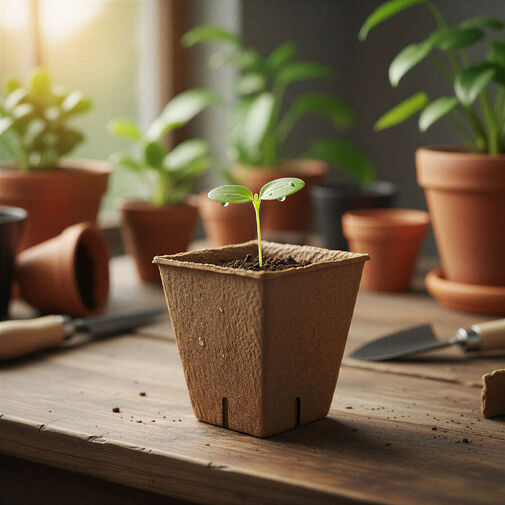 11987 • Palántanevelő cserép - 6 x 6 cm - négyzet, papír - 12 db / csomag