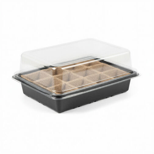 11990 • Palántanevelő tálca átlátszó kupolával - 20 x 15 x 10 cm