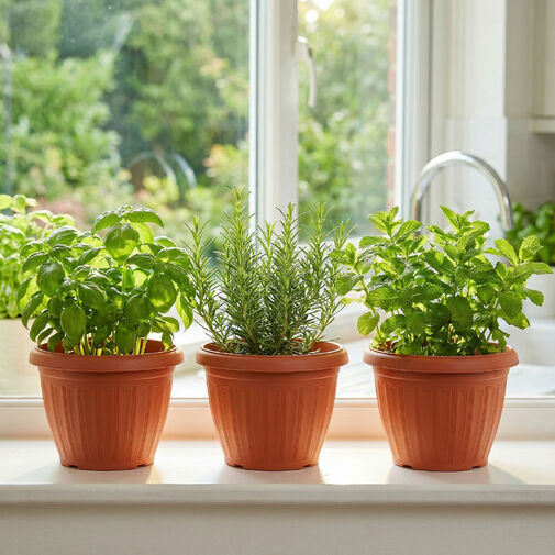 11991 • Műanyag virágcserép - terrakotta - 20 cm