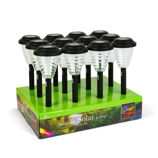 13004 • Leszúrható szolár lámpa - RGB LED - 9 x 36 cm - színváltós