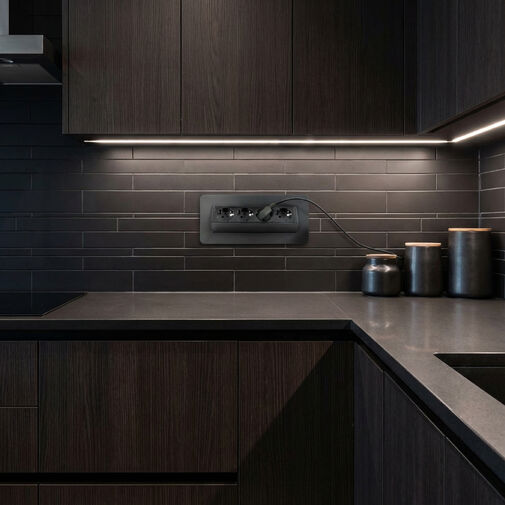 20446BK • Rejtett elosztó - 4-es - Felnyíló kivitel - fekete