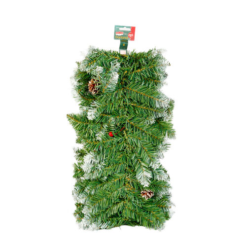 56453 • Fenyő girland - zöld, havas - 200 cm - PVC