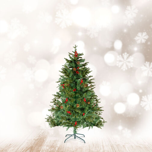 56481A • Műfenyő - 120 cm - PE / PVC - piros bogyóval