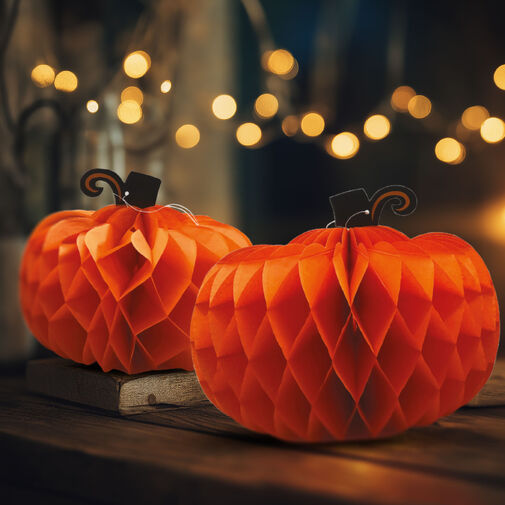 56583 • Halloween-i dekoráció - tök lampion - papír - 25/30 cm - 2 db / csomag