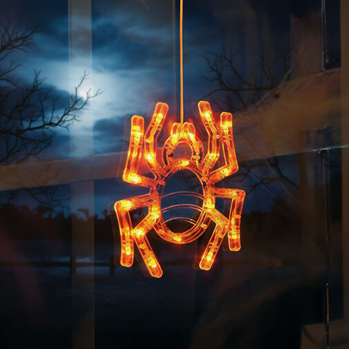 56588B • Halloween-i világító dekoráció - pók - tapadókorongos - 12 LED - 20 x 18,5 cm - 3 x AAA