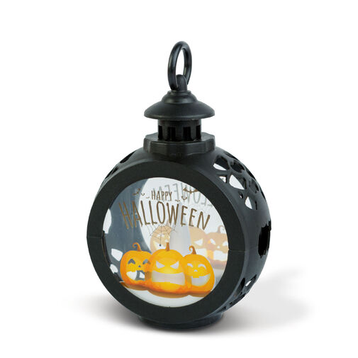 56602A • Halloween-i világító dekoráció - tök - felakasztható - LED - 8,5 x 13,5 cm