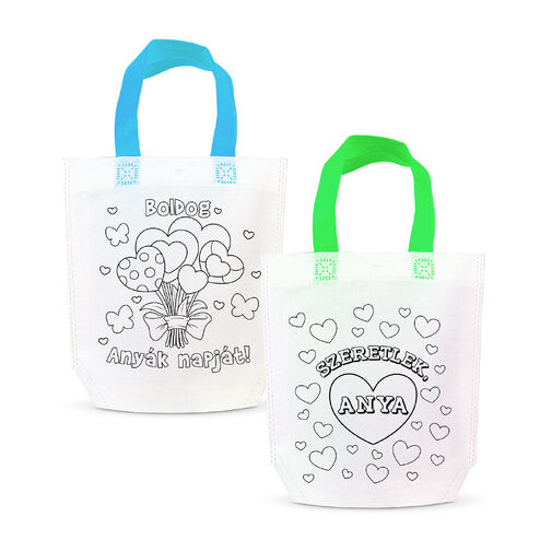 57318F • Színezhető ajándéktáska - 4 filccel - 24 x 22 cm - 2 féle