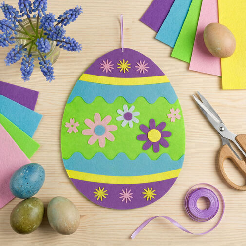 57980 • Húsvéti filc függődísz - tojás - 38 cm x 28 cm - 3 féle