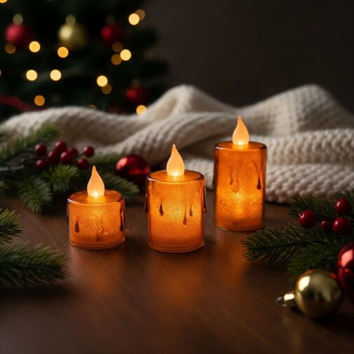 58260B • LED-es gyertya szett - melegfehér - műanyag - 3 db / szett