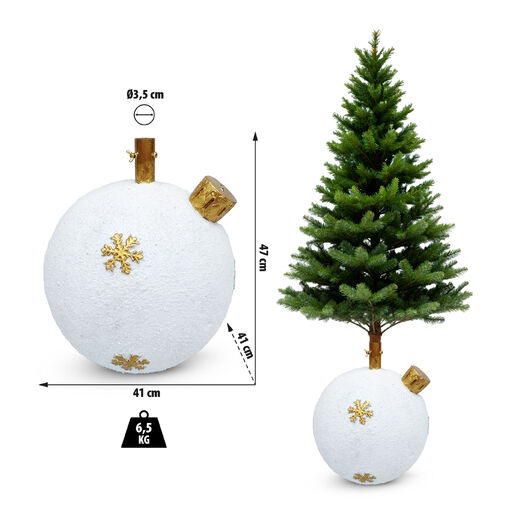 58593 • Karácsonyfatalp - gömbdísz - műkő - 41 x 41 x 47 cm