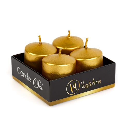 58813B • Gyertya szett - arany, illatmentes - 4 x 45 g