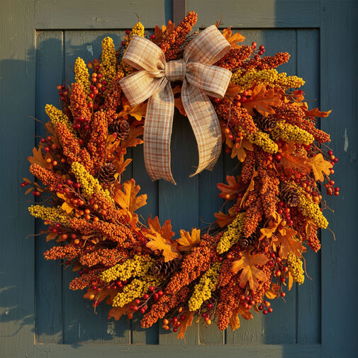 59016 • Őszi dekoráció - köles ág - 2 féle - 18,6 cm - 6 db / csomag