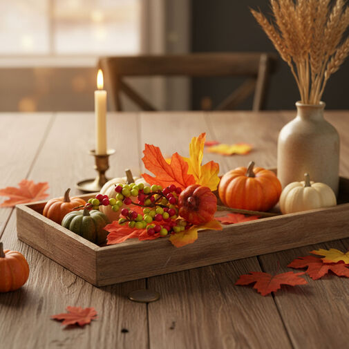59022 • Őszi dekoráció - tök, bogyó, falevél - 24 cm - 2 db / csomag