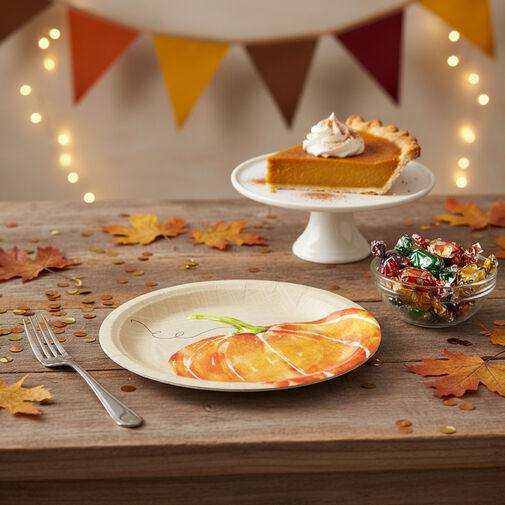 59035 • Papírtányér szett - tökös - 2 méret - 12 db / csomag