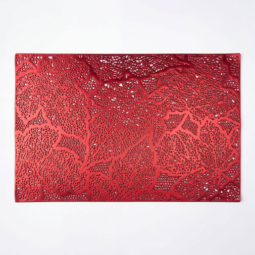 59051C • Tányéralátét - levélmintás - PVC - 45 x 30 cm - rozéarany