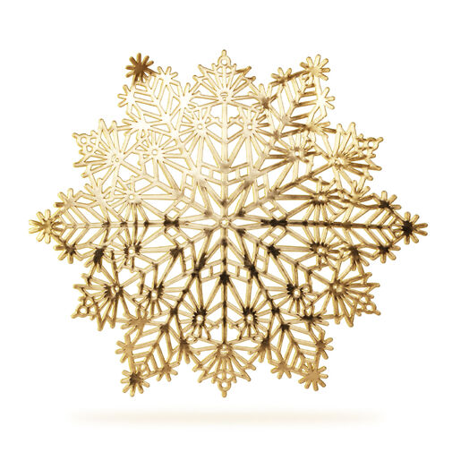 59703A • Szilikon edényalátét - jégkristály - arany - 38 cm