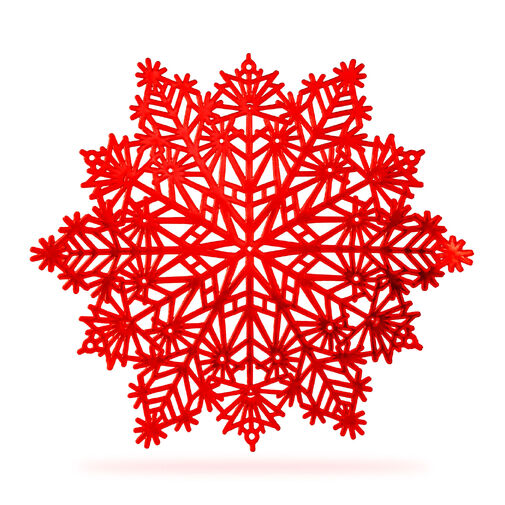 59703C • Szilikon edényalátét - jégkristály - piros - 38 cm