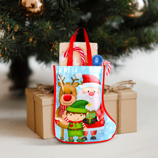 59713B • Karácsonyi ajándéktáska - csizma - 33 cm - kék