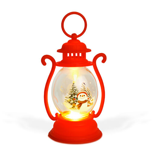 59719B • Karácsonyi dekoráció - lámpás - hóember - piros - 16,5 x 7 cm - 3 x LR44