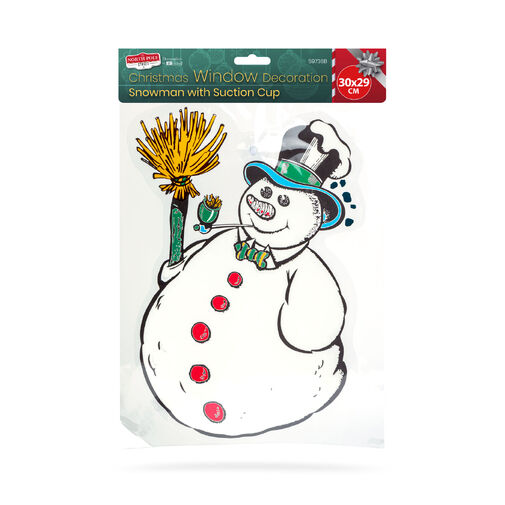 59736B • Karácsonyi ablakdekoráció - hóember - tapadókorongos - 30 x 29 cm