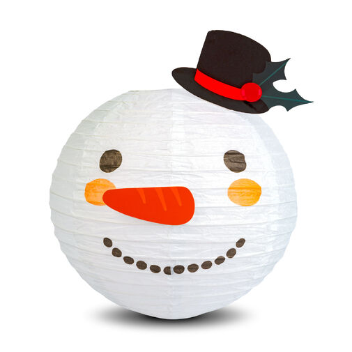 59739B • Karácsonyi lampion - hóember - papír - 30 cm