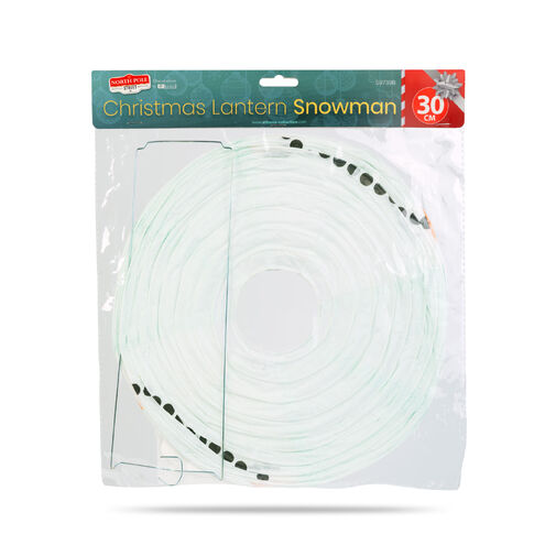 59739B • Karácsonyi lampion - hóember - papír - 30 cm