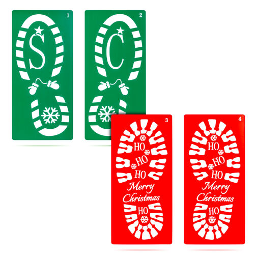 59741 • Karácsonyi dekoráció - lábnyom sablon szett - műanyag - 30,5 x 14 cm - 4 db / csomag