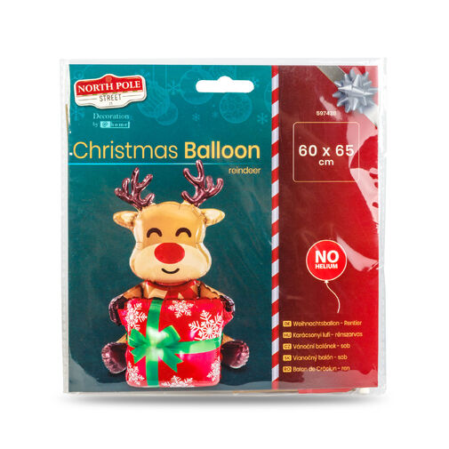 59743B • Karácsonyi lufi - rénszarvas - 60 x 65 cm