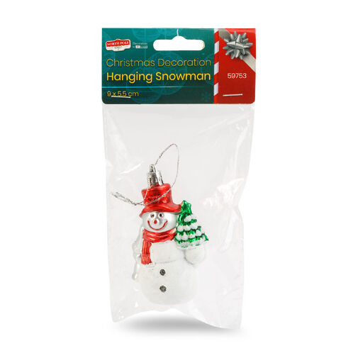 59753 • Karácsonyi dekoráció - hóember - akasztható - műanyag - 9 x 5,5 cm