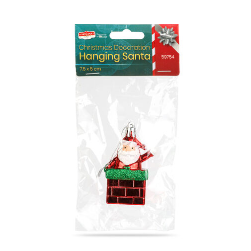 59754 • Karácsonyi dekoráció - Mikulás - akasztható - műanyag - 7,5 x 5 cm