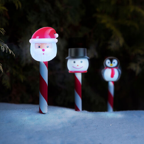 59760 • Karácsonyi szolár lámpa - LED - Mikulás, hóember, pingvin - 36,5 x 6 x 6 cm