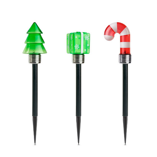 59761 • Karácsonyi szolár lámpa - LED - ajándék, fenyőfa, cukorbot - 37 x 7 x 7 cm