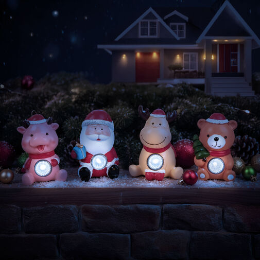 59762 • Szolár karácsonyi dekoráció - hidegfehér - 4 féle - 6 x 5 x 10 cm