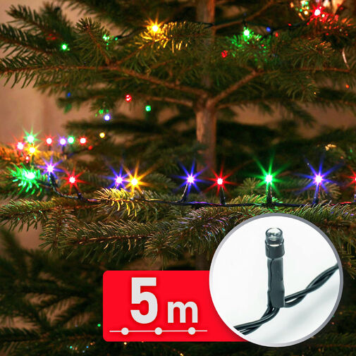 59766 • Fényfüzér - 5 m - színes - 100 LED - 220-240V - 6W - zöld kábel