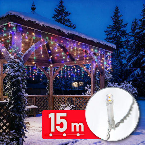 59770 • Fényfüzér függöny - 15 m - 600 LED - 220-240V - 6W - átlátszó kábel