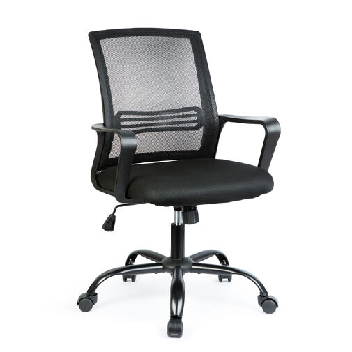 BMD1119B • Irodai forgószék - fix karfával - fekete - 70 x 51 / 52 x 50 cm