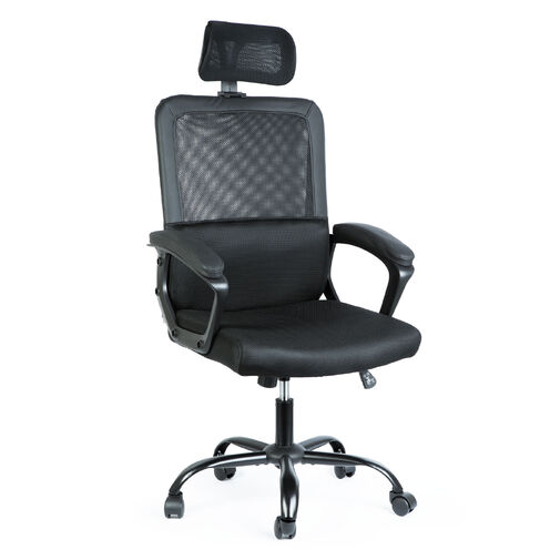 BMD1120 • Irodai forgószék - fix karfával - fekete - 48 x 75 / 48 x 50 cm