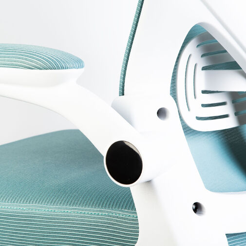 BMD1121 • Irodai forgószék - karfával - fehér/kék - 58 x 48 / 50 x 50 cm