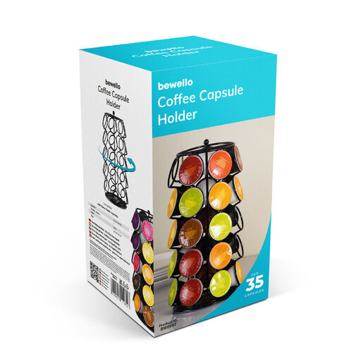 BW0997 • Fém kávékapszula tartó - 35 db Dolce Gusto kapszulához - 165 x 165 x 320 mm - fekete