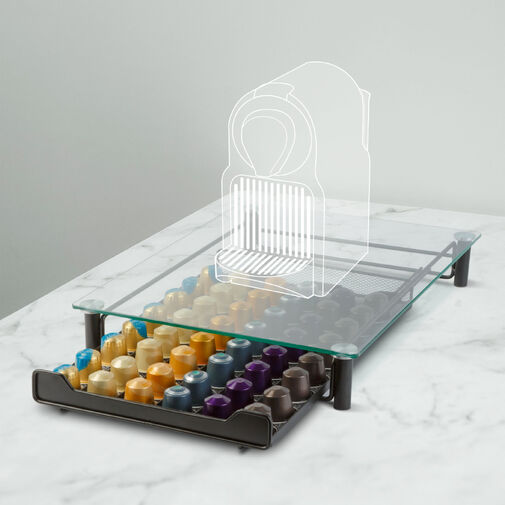 BW0999 • Fém kávékapszula tartó - 60 db Nespresso kapszulához - 410 x 260 x 60 mm - matt fekete