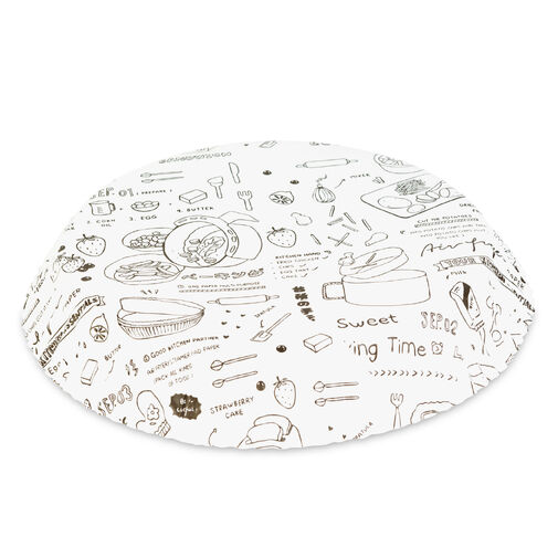BW1033B • Air fryer sütőpapír - olaj nélküli sütőhöz - mintás, kör - 23 cm - 50 db / csomag