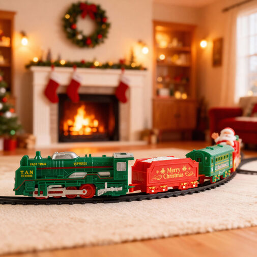 DA00350 • Karácsonyi kisvasút - világít - elemes - 3 féle pálya