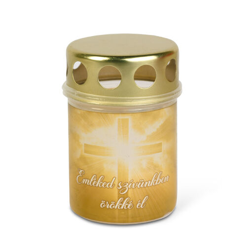 TW1009 • Műanyag mécses keresztes, fém kupakkal - 