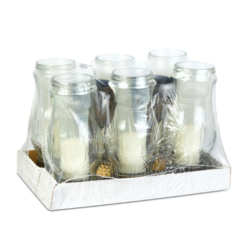 TW1017 • Üveg mécses - műanyag kupakkal, üveg szín: fehér, kupak szín: fekete - arany antik - 28 cm