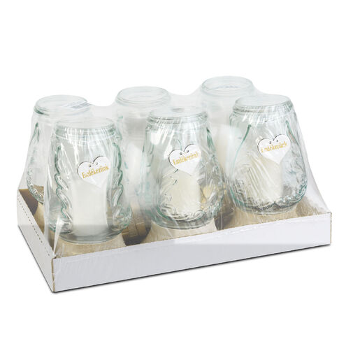 TW1019 • Üveg mécses - műanyag kupakkal - 26 cm - üveg szín: fehér - arany antik